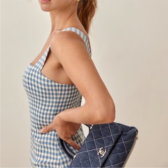 REFORMATION Brigitte Linen Dress Azure - NWT Size 2 - Picture 2 of 4